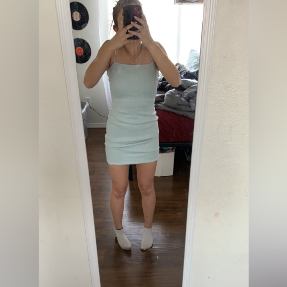 Mint green sparkly dress